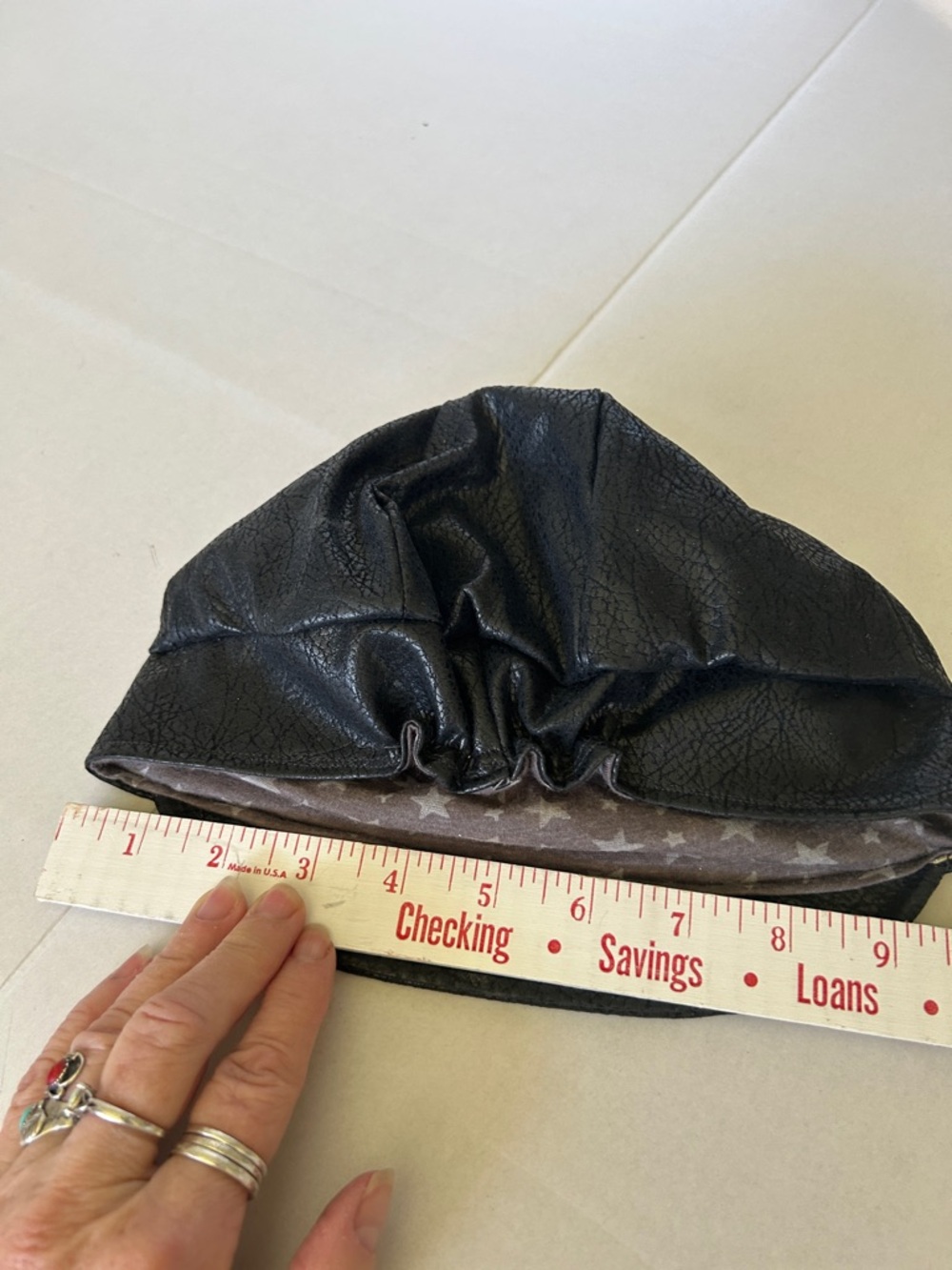 HARLEY DAVIDSON BLACK VINTAGE TEXTERD LEATHER SHORT BRIM BIKER CAP WITH LOGO - Picture 12 of 12